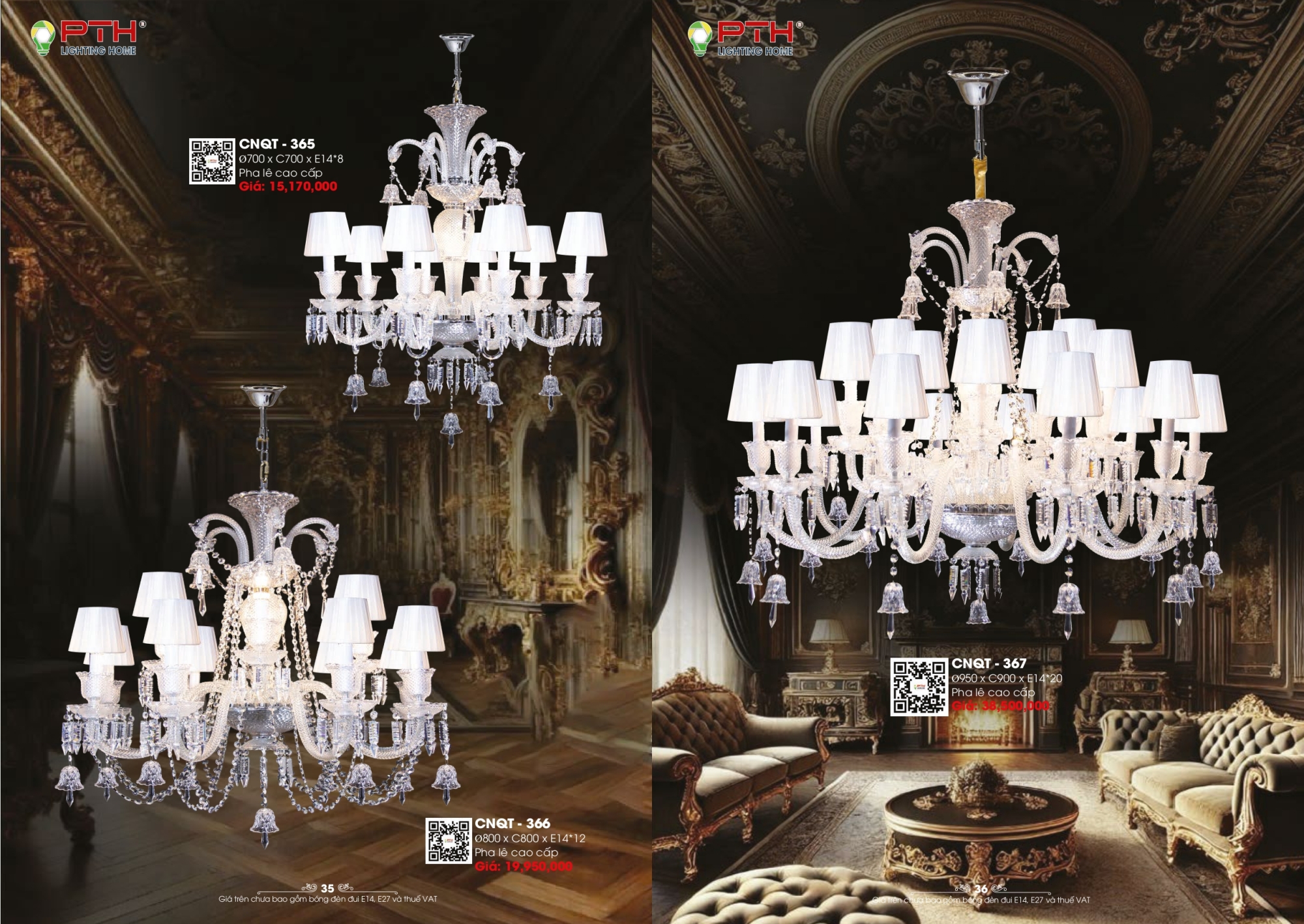 Bảng giá đèn trang trí PTH Lighting Home 2026